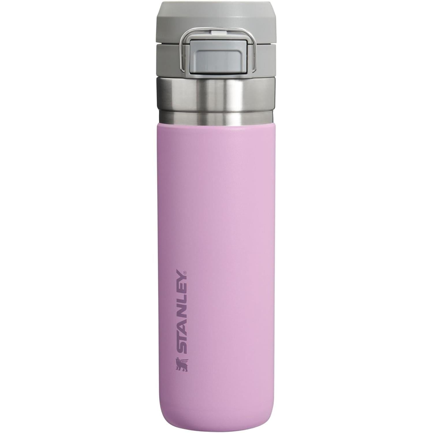 Quick Flip GO Water Bottle 24 Oz | Push Button Lid | Leakproof and Packable for Travel and Sports | Insulated Stainless Steel | Bpa-Free | Charcoal