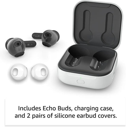 Amazon Echo Buds (nueva generación) – Auriculares Bluetooth 5.2 True Wireless con Alexa – Color Negro
