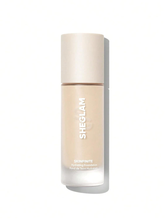 SHEGLAM Skinfinite Hydrating Foundation - Dewy Finish - Lightweight, Buildable Coverage - Pore-Less, Non-Greasy - Linen - Light Skin Tone