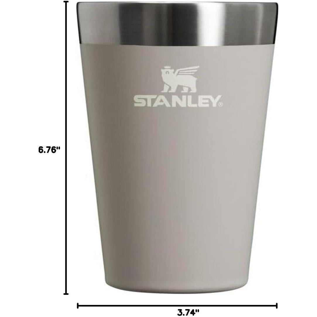 Adventure Stacking Beer Pint Glass 16Oz | Stackable Drinking Cup for Cold Beverages | Dishwasher Safe | Insulated Stainless Steel Tumbler | Bpa-Free | Ash 2.0