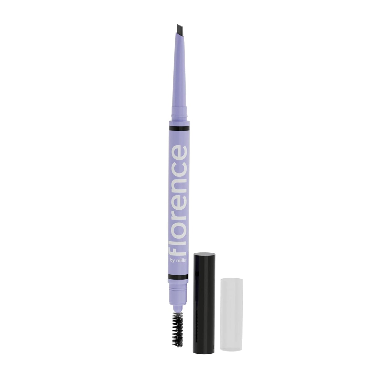 Florence by Mills Tint N Tame Eyebrow Pencil Dark Brown | Lápiz de Cejas con Punta Angular y Cepillo Spoolie – Vegano & Cruelty Free – 0.25 g