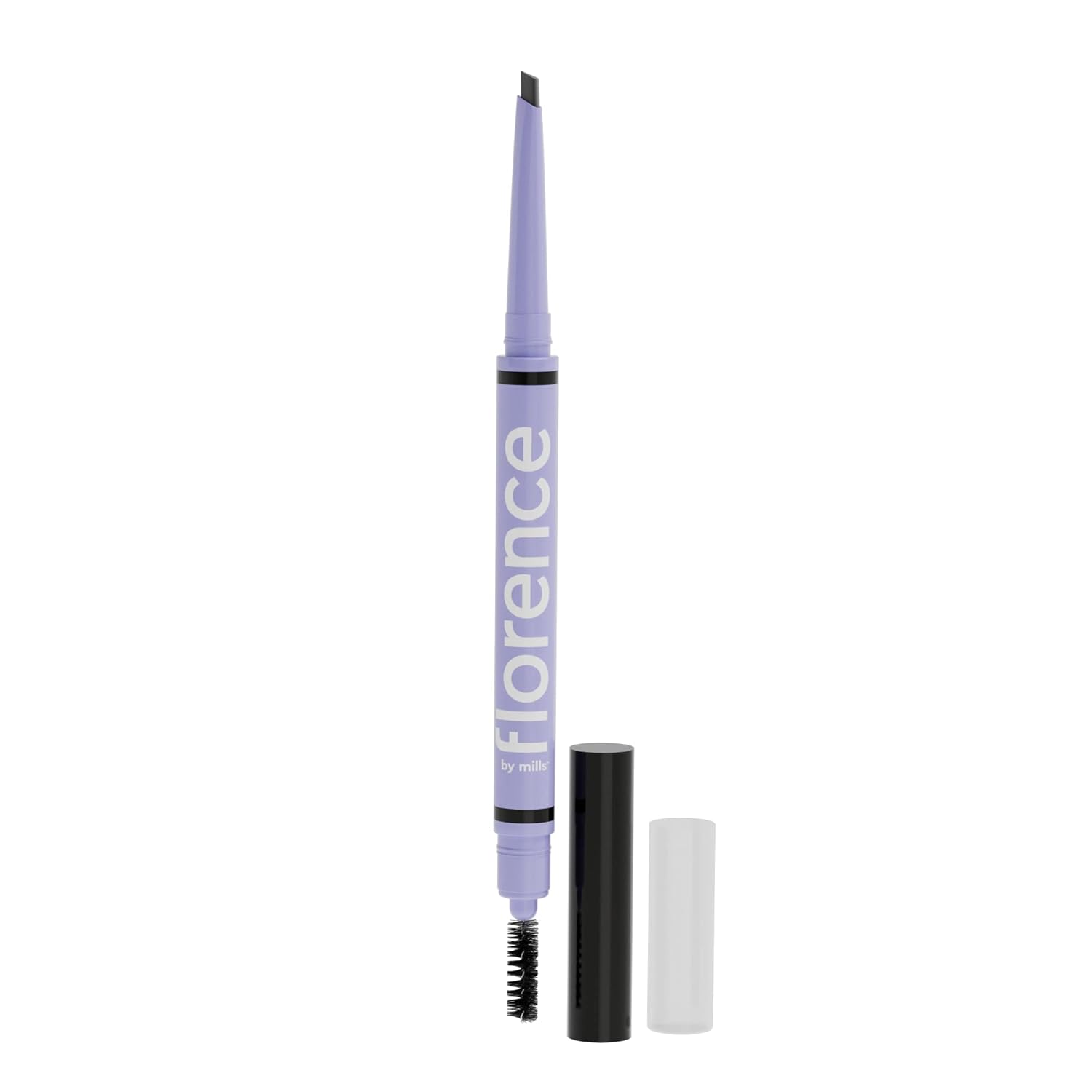 Florence by Mills Tint N Tame Eyebrow Pencil Dark Brown | Lápiz de Cejas con Punta Angular y Cepillo Spoolie – Vegano & Cruelty Free – 0.25 g