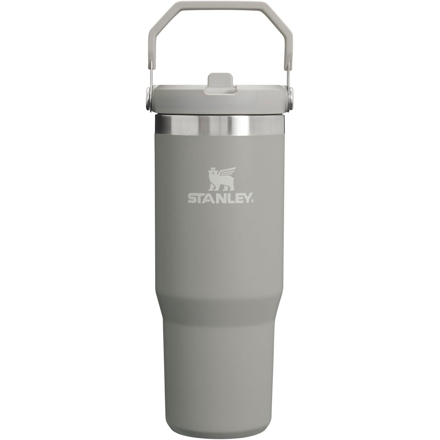 Iceflow Stainless Steel Tumbler with Straw - Vacuum Insulated Water Bottle for Home, Office or Car - Reusable Cup with Straw Leak Resistant Flip - Cold for 12 Hours or Iced for 2 Days (Cream)