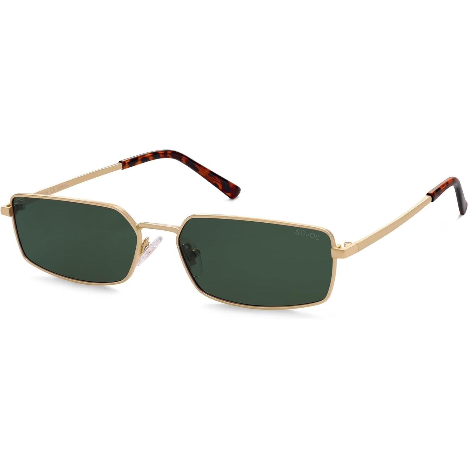 Rectangle Polarized Sunglasses for Women Men Flat Lenses UV400 Protection Vintage Shades