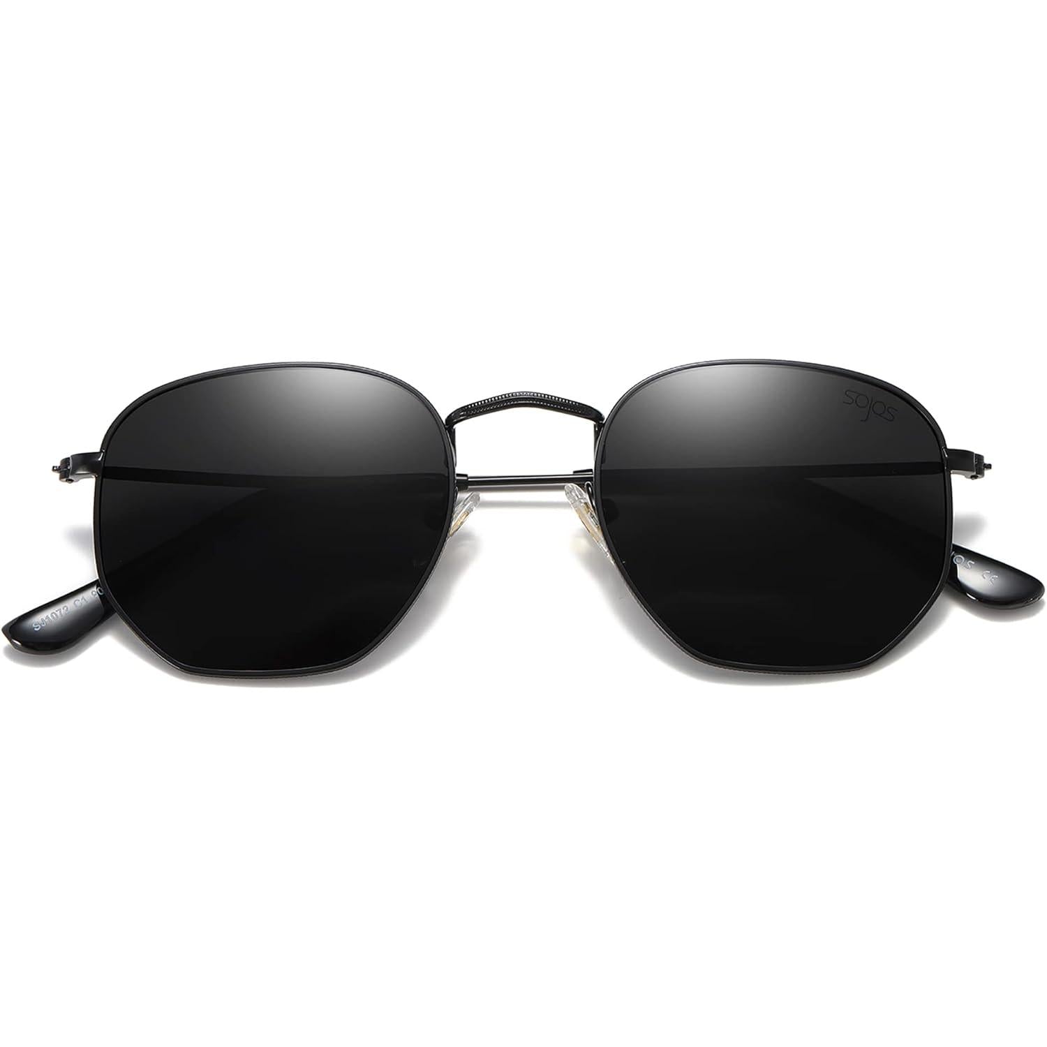 Lentes de Sol SOJOS SJ1072 Cuadrados Polarizados, Estilo Hexagonal Pequeño Retro, Unisex UV400 para Hombre y Mujer