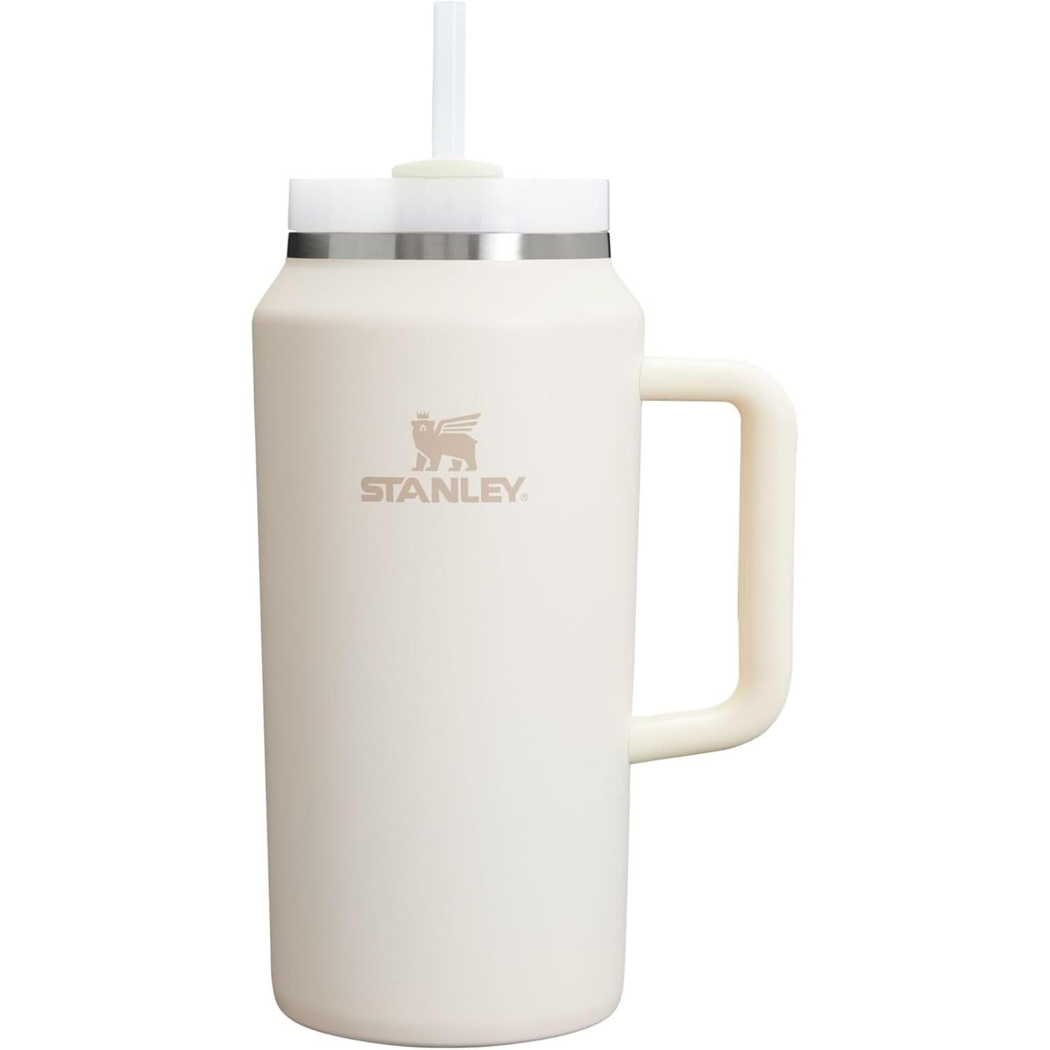 Quencher H2.0 Tumbler with Handle & Straw 64 Oz | Flowstate 3-Position Lid | Large Capacity for Travel & Sports | Insulated Stainless Steel Cup | Bpa-Free | Ash