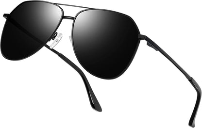 Joopin Lentes de Sol Aviador Metálicos Polarizados – Estilo Clásico Militar UV400