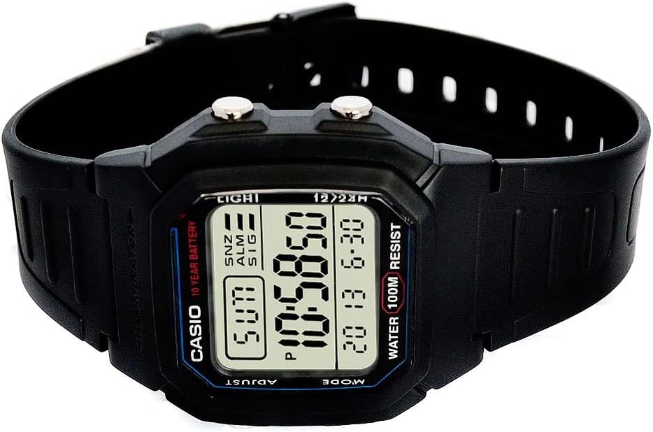 W800HG Series | Men’S Digital Watch | 100 Meter Water Resistance | Multi Function Alarm | 100 SEC Stopwatch | Auto Calendar | Countdown Timer | LED Light | Dual Time| 10 Year Battery