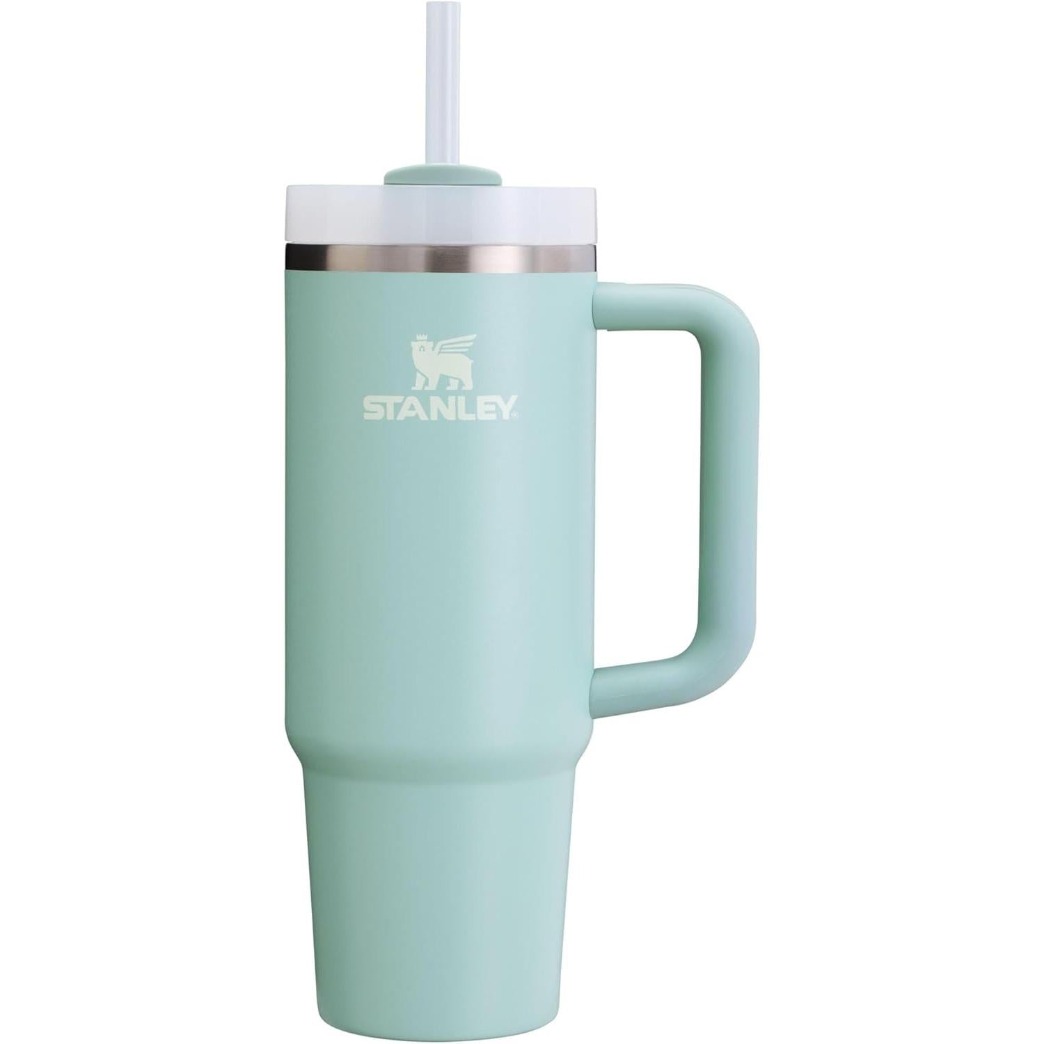 Quencher H2.0 Tumbler with Handle and Straw 30 Oz | Flowstate 3-Position Lid | Cup Holder Compatible for Travel | Insulated Stainless Steel Cup | Bpa-Free | Exclusive Blue Cactus