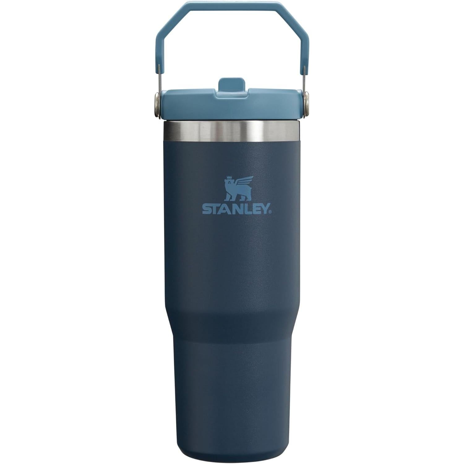 Iceflow Stainless Steel Tumbler with Straw - Vacuum Insulated Water Bottle for Home, Office or Car - Reusable Cup with Straw Leak Resistant Flip - Cold for 12 Hours or Iced for 2 Days (Cream)