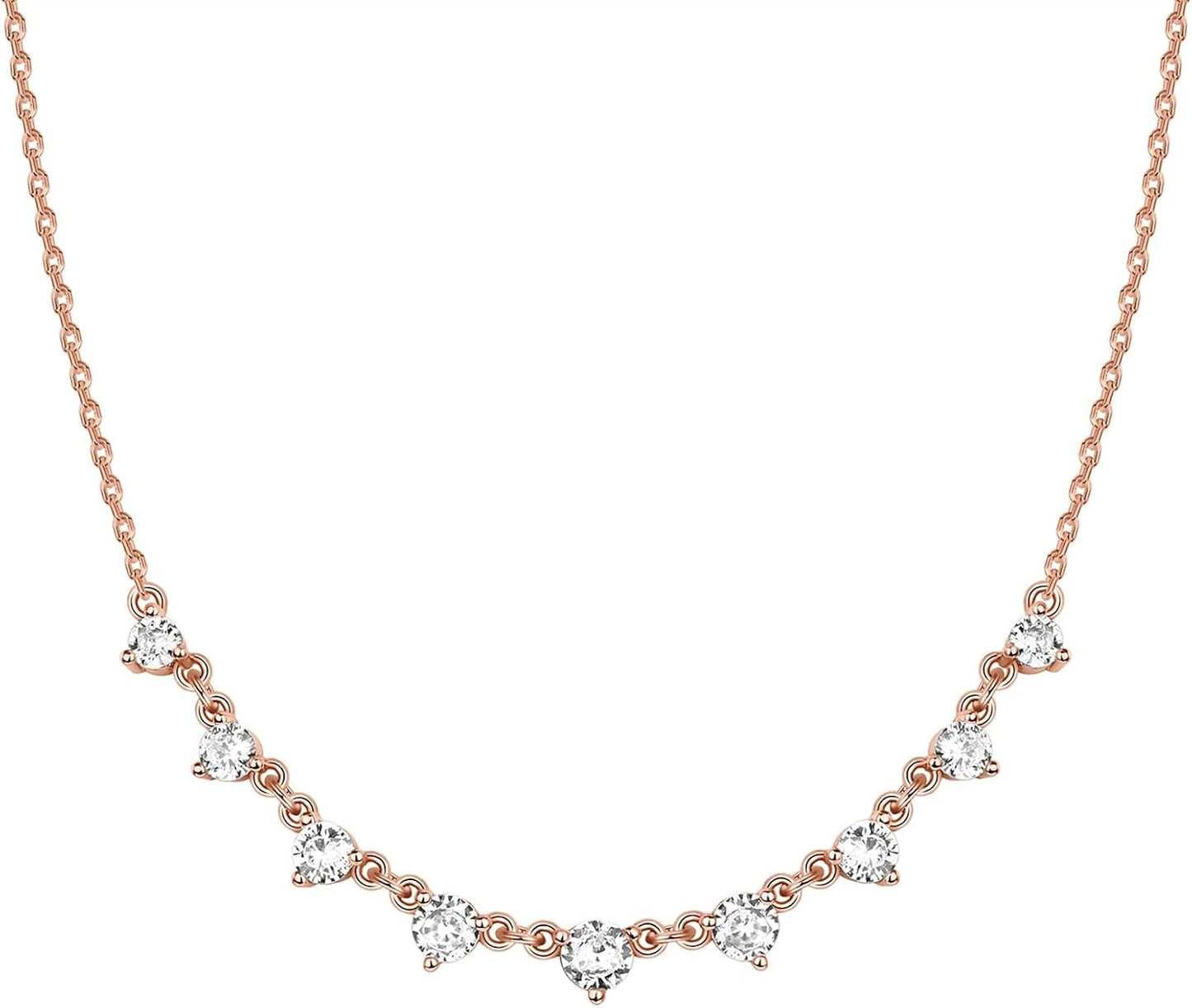 Collar de Estaciones para Mujer | Baño en Oro 14K | Cadena Fina con Circonitas Simuladas | Joyería de Moda para Capas y Looks Elegantes