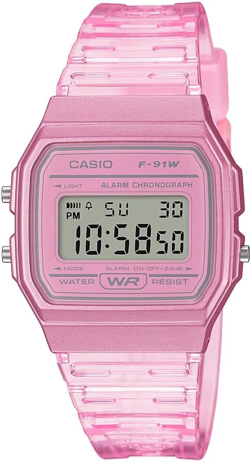F91W Series | Digital Watch | Water Resistant | LED Light | 1/100 SEC Stopwatch | Regular Time Keeping (HR, Min, SEC, PM, Date, Day) | Daily Alarm | Lightweight | 7 Year Battery