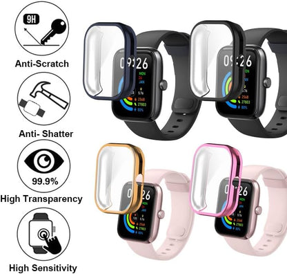 Fundas de reloj compatibles con Mikeg BOOOMIC SENBONO KALINCO IDW25 1.83"  | Protector de pantalla y del cuerpo del reloj