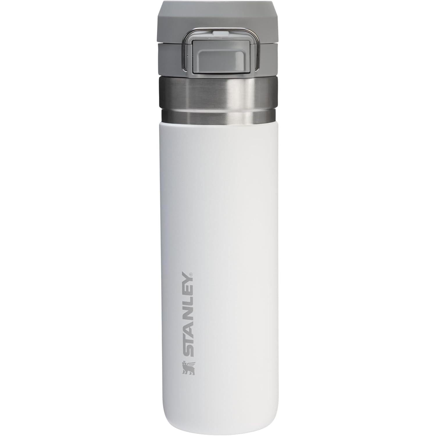 Quick Flip GO Water Bottle 24 Oz | Push Button Lid | Leakproof and Packable for Travel and Sports | Insulated Stainless Steel | Bpa-Free | Charcoal