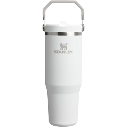 Iceflow Stainless Steel Tumbler with Straw - Vacuum Insulated Water Bottle for Home, Office or Car - Reusable Cup with Straw Leak Resistant Flip - Cold for 12 Hours or Iced for 2 Days (Cream)
