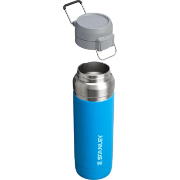 Quick Flip GO Water Bottle 36 Oz | Push Button Lid | Leakproof and Packable for Travel and Sports | Insulated Stainless Steel | Bpa-Free | Azure