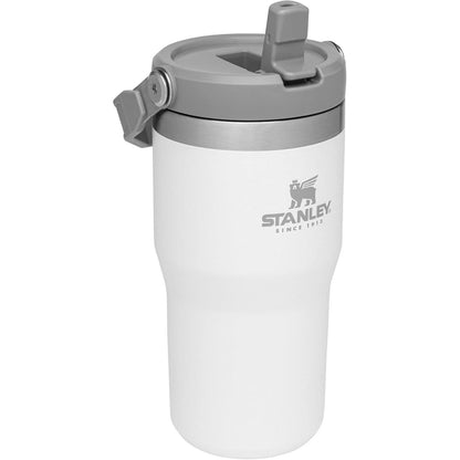 Iceflow Stainless Steel Tumbler with Straw - Vacuum Insulated Water Bottle for Home, Office or Car - Reusable Cup with Straw Leak Resistant Flip - Cold for 12 Hours or Iced for 2 Days (Polar)