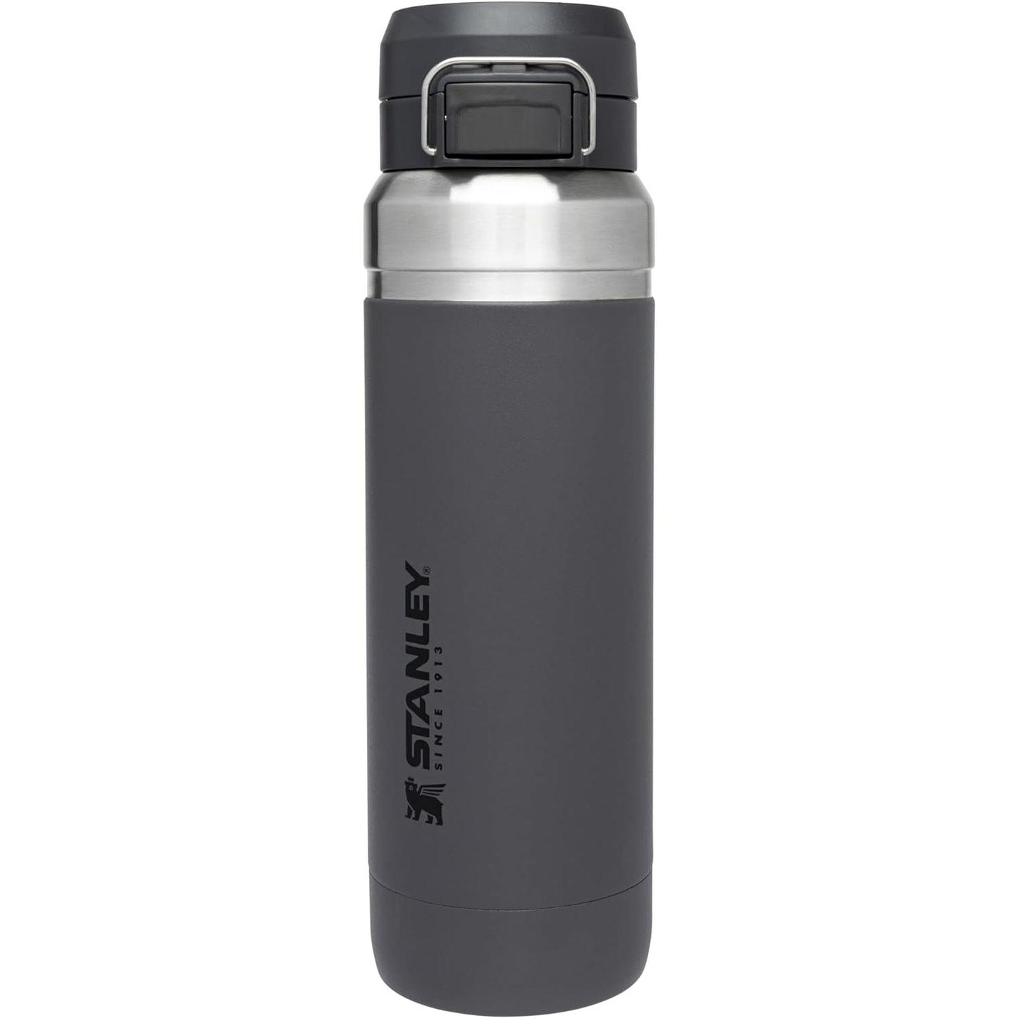Quick Flip GO Water Bottle 36 Oz | Push Button Lid | Leakproof and Packable for Travel and Sports | Insulated Stainless Steel | Bpa-Free | Azure