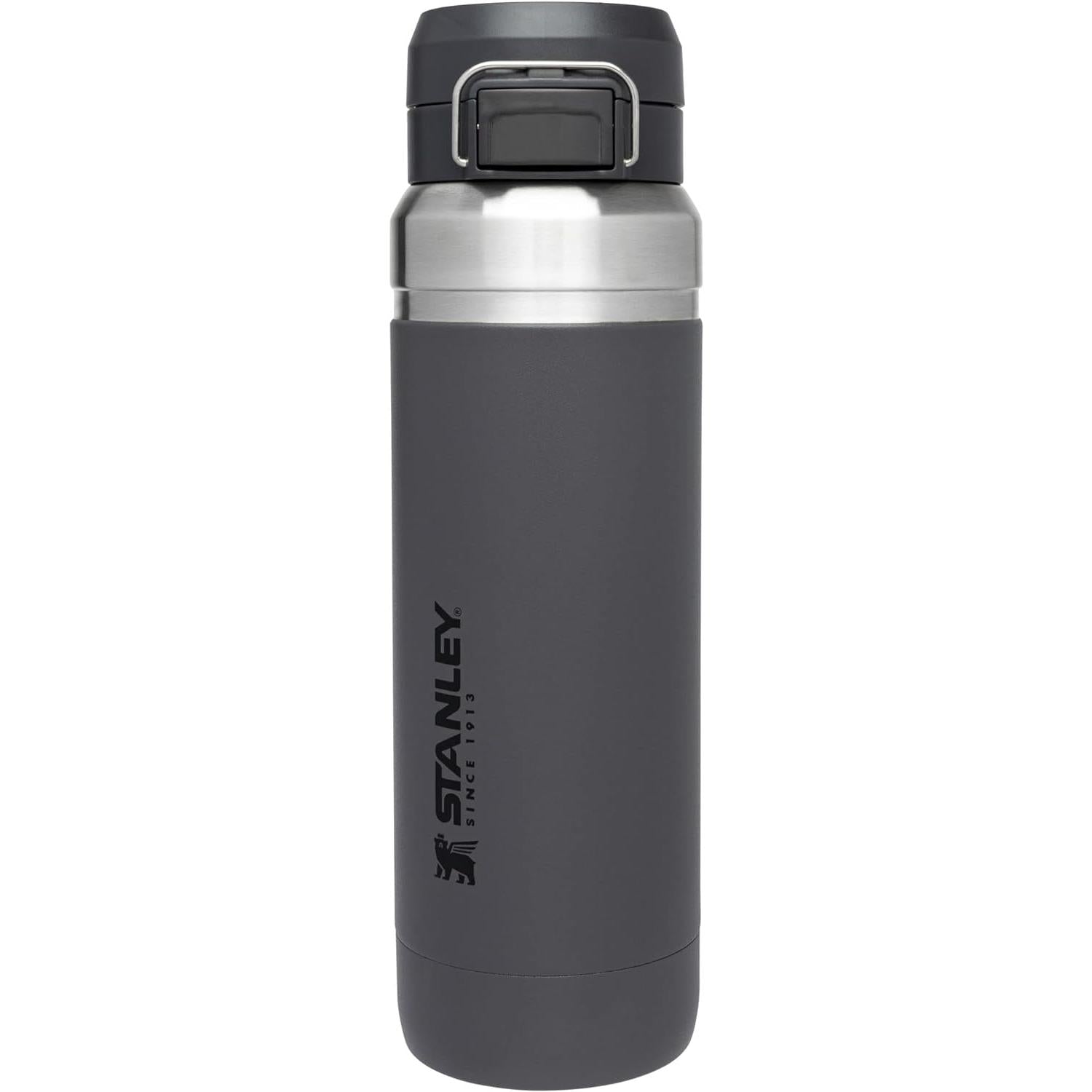Quick Flip GO Water Bottle 36 Oz | Push Button Lid | Leakproof and Packable for Travel and Sports | Insulated Stainless Steel | Bpa-Free | Azure