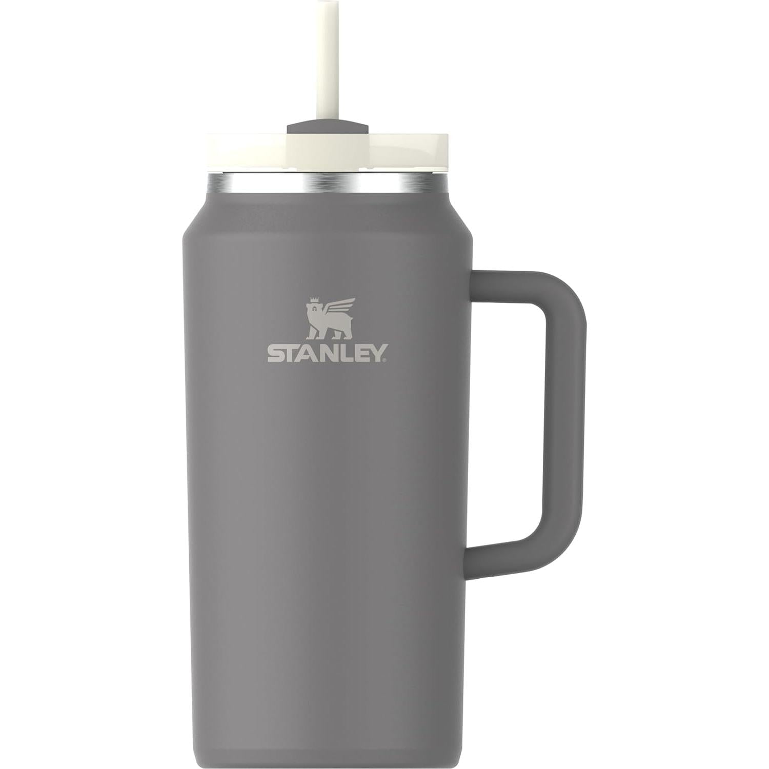 Quencher H2.0 Tumbler with Handle & Straw 64 Oz | Flowstate 3-Position Lid | Large Capacity for Travel & Sports | Insulated Stainless Steel Cup | Bpa-Free | Ash