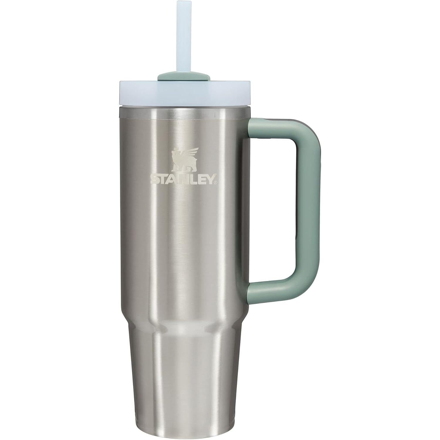 Quencher H2.0 Tumbler with Handle and Straw 30 Oz | Flowstate 3-Position Lid | Cup Holder Compatible for Travel | Insulated Stainless Steel Cup | Bpa-Free | Exclusive Blue Cactus