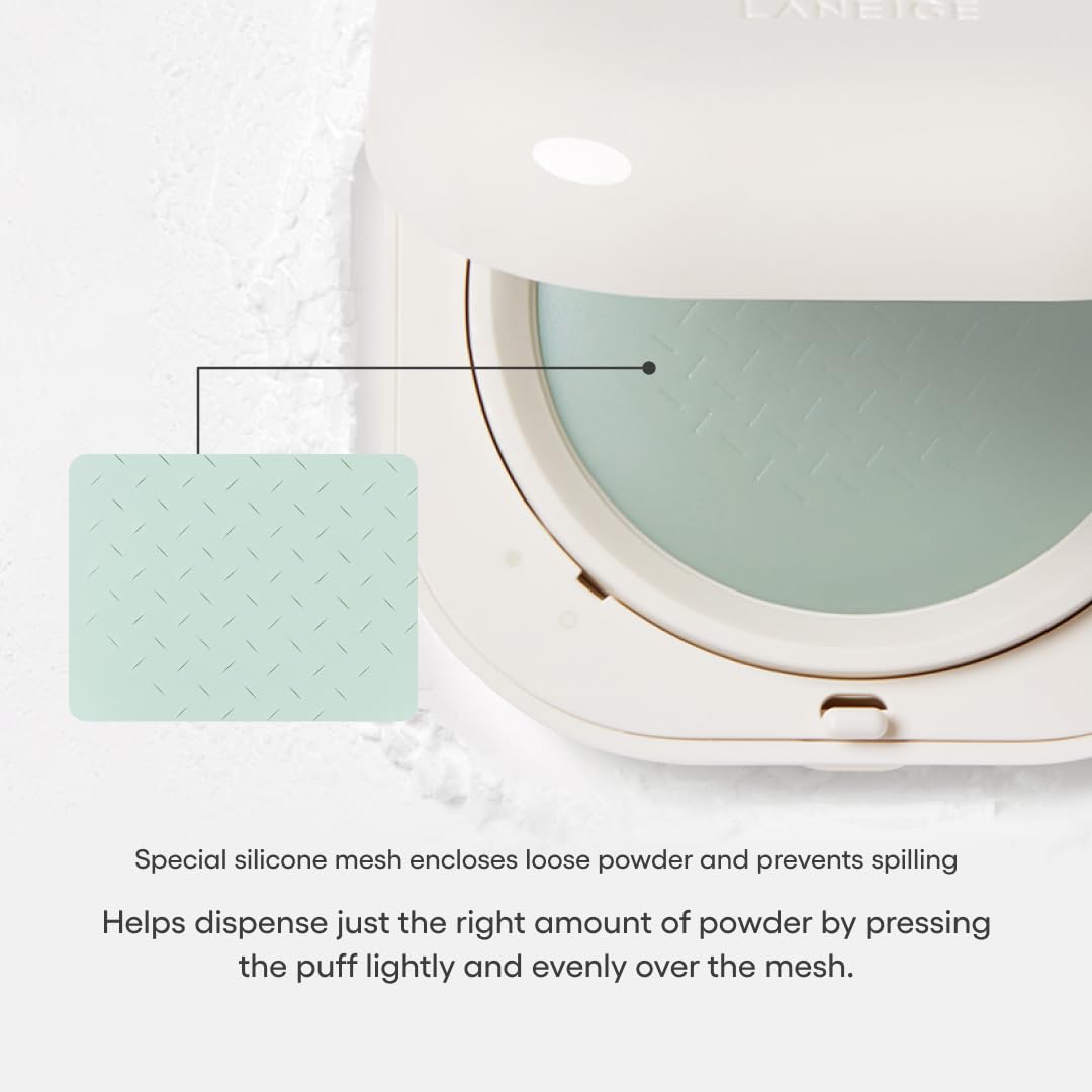 LANEIGE Neo Difuminador Polvo: Compacto de Control de Aceite Coreano con Desenfoque de Poros, Acabado Suavizante y Fácil de Viajar, Embalaje Sin Derrames
