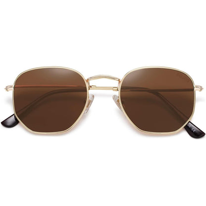 Lentes de Sol SOJOS SJ1072 Cuadrados Polarizados, Estilo Hexagonal Pequeño Retro, Unisex UV400 para Hombre y Mujer