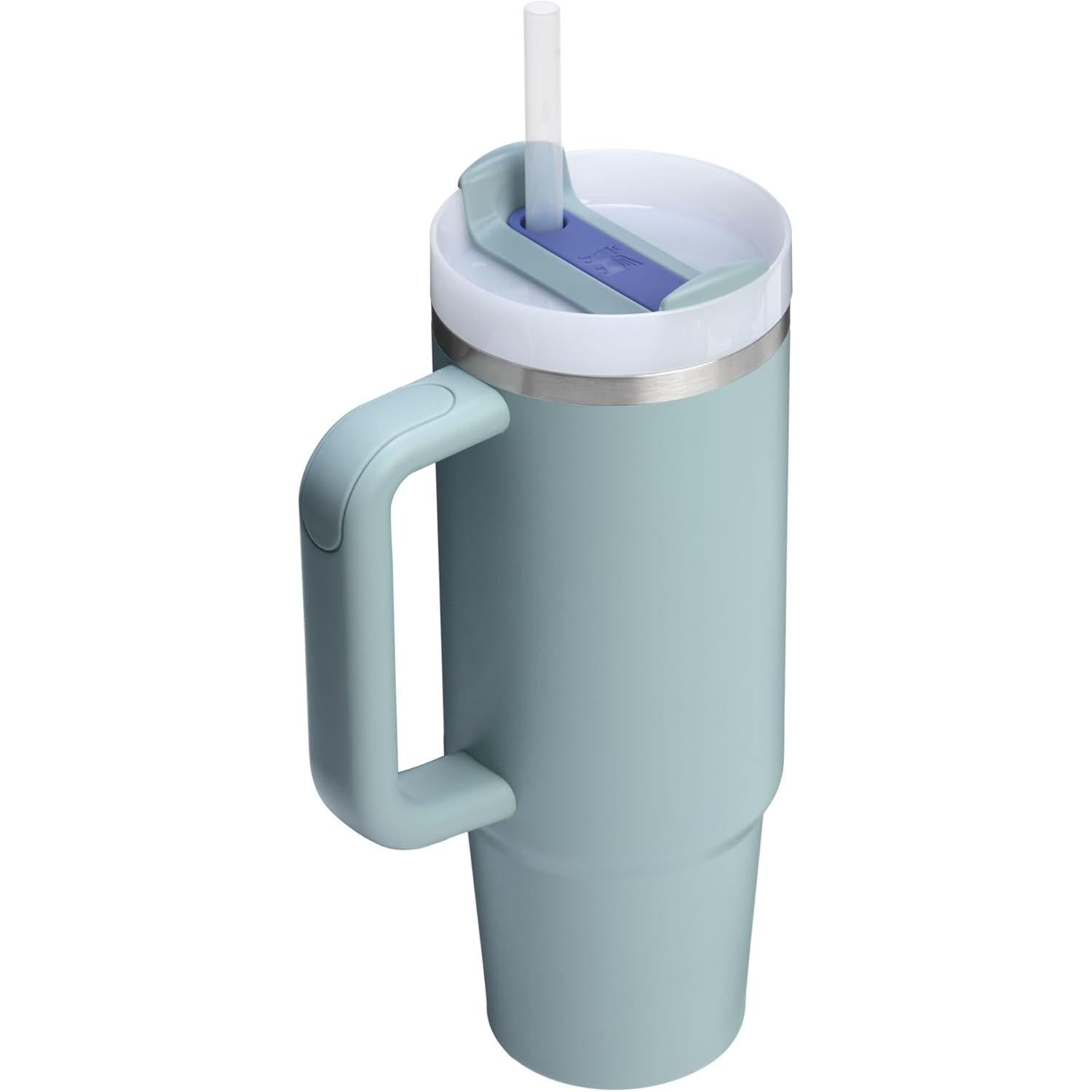 Quencher H2.0 Tumbler with Handle and Straw 30 Oz | Flowstate 3-Position Lid | Cup Holder Compatible for Travel | Insulated Stainless Steel Cup | Bpa-Free | Exclusive Blue Cactus