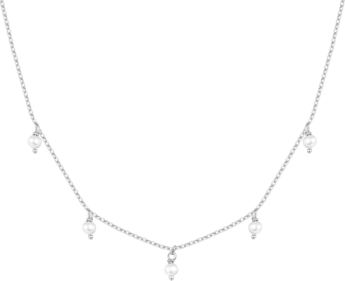 Collar de Estaciones para Mujer | Baño en Oro 14K | Cadena Fina con Circonitas Simuladas | Joyería de Moda para Capas y Looks Elegantes