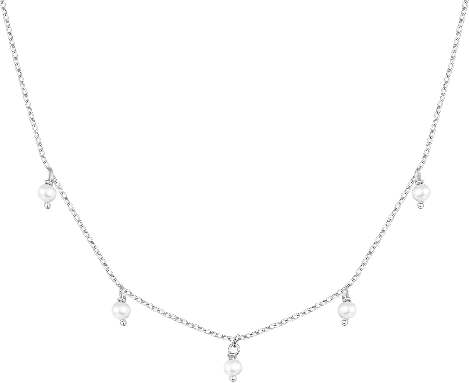 Collar de Estaciones para Mujer | Baño en Oro 14K | Cadena Fina con Circonitas Simuladas | Joyería de Moda para Capas y Looks Elegantes