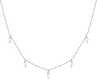 Collar de Estaciones para Mujer | Baño en Oro 14K | Cadena Fina con Circonitas Simuladas | Joyería de Moda para Capas y Looks Elegantes