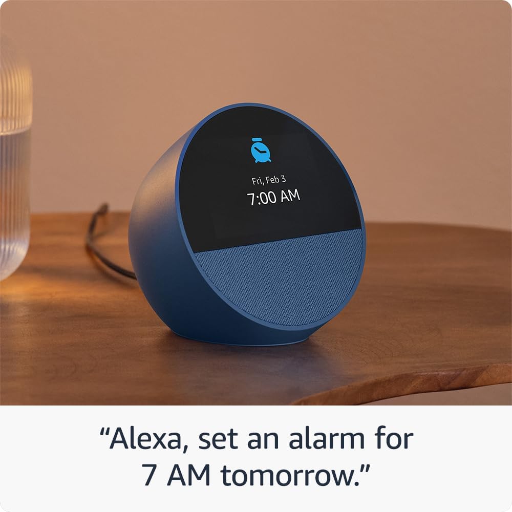 Echo Spot, ideal para mesitas de noche, oficinas y cocinas, despertador inteligente con Alexa, color negro