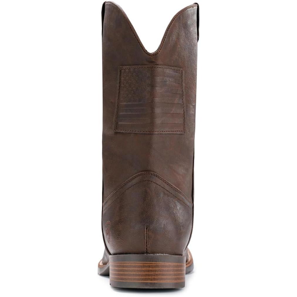 Botas cowboy para hombre | Botas anchas con bandera americana | Estilo retro con punta cuadrada | Botas de trabajo de campo