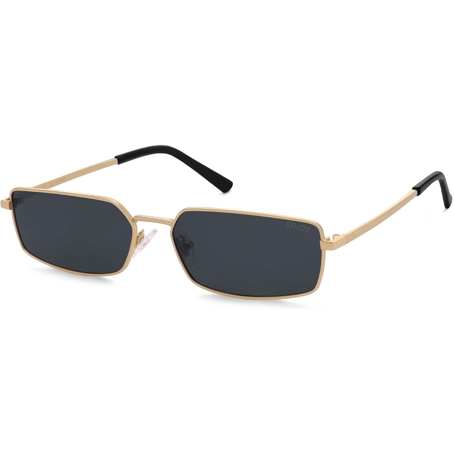Rectangle Polarized Sunglasses for Women Men Flat Lenses UV400 Protection Vintage Shades