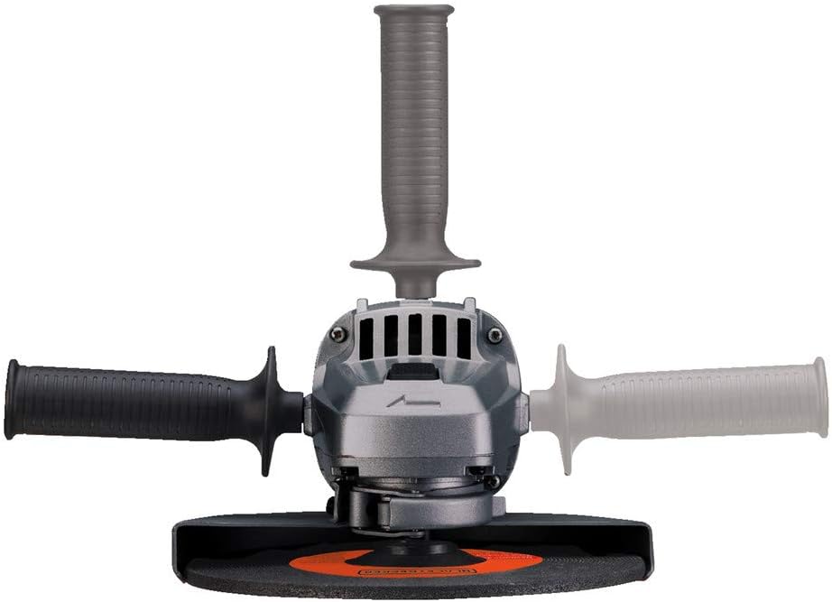 BLACK+DECKER Amoladora Angular, 4-1/2 Pulgadas, 6.5 Amperios, 10,000 RPM, Caja Metálica, Mango 3 Posiciones (BDEG400)