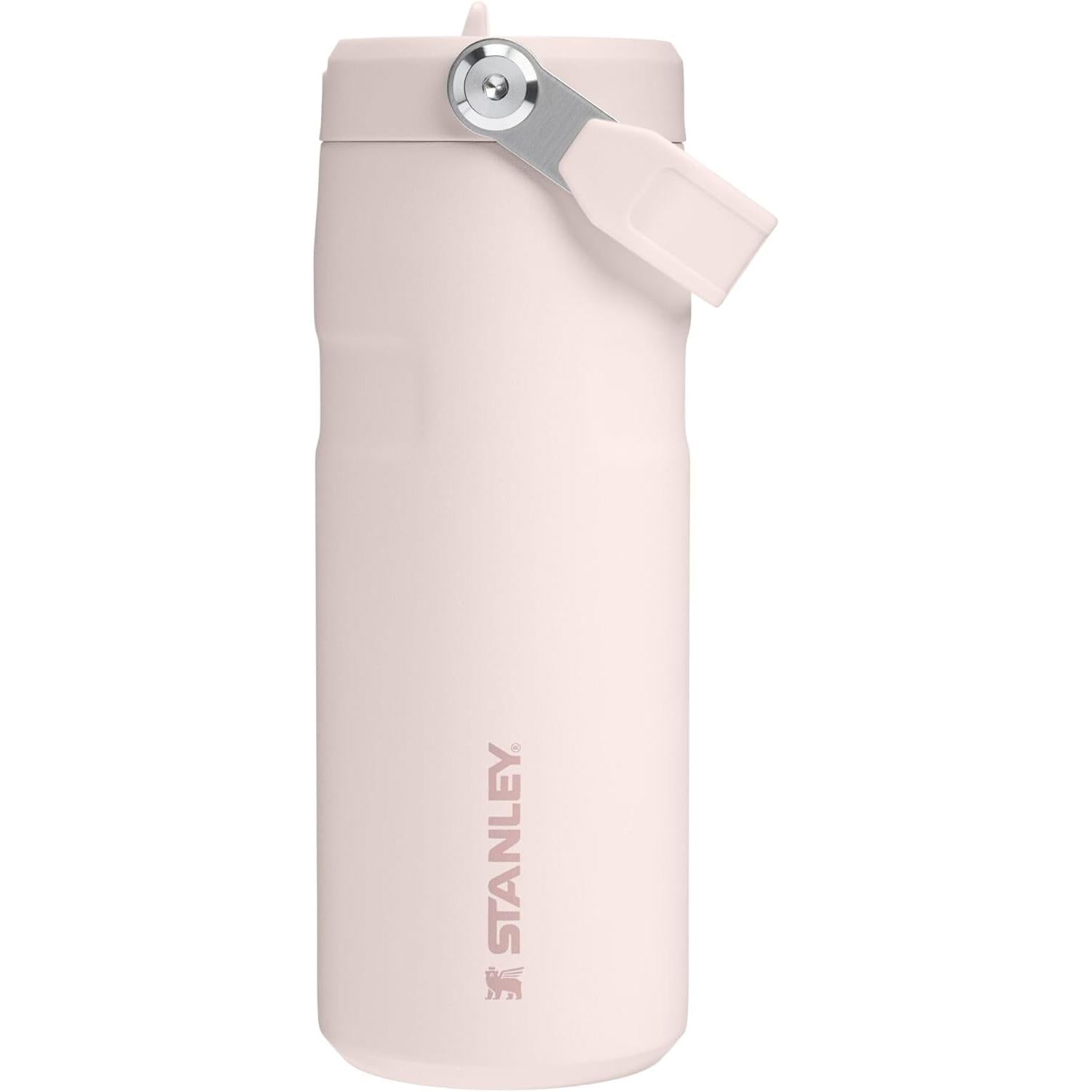 Iceflow Flip Straw 2.0 Water Bottle 16 OZ | Built-In Straw with Larger Opening | Lightweight & Leak-Resistant | Insulated Stainless Steel | Bpa-Free | Ash