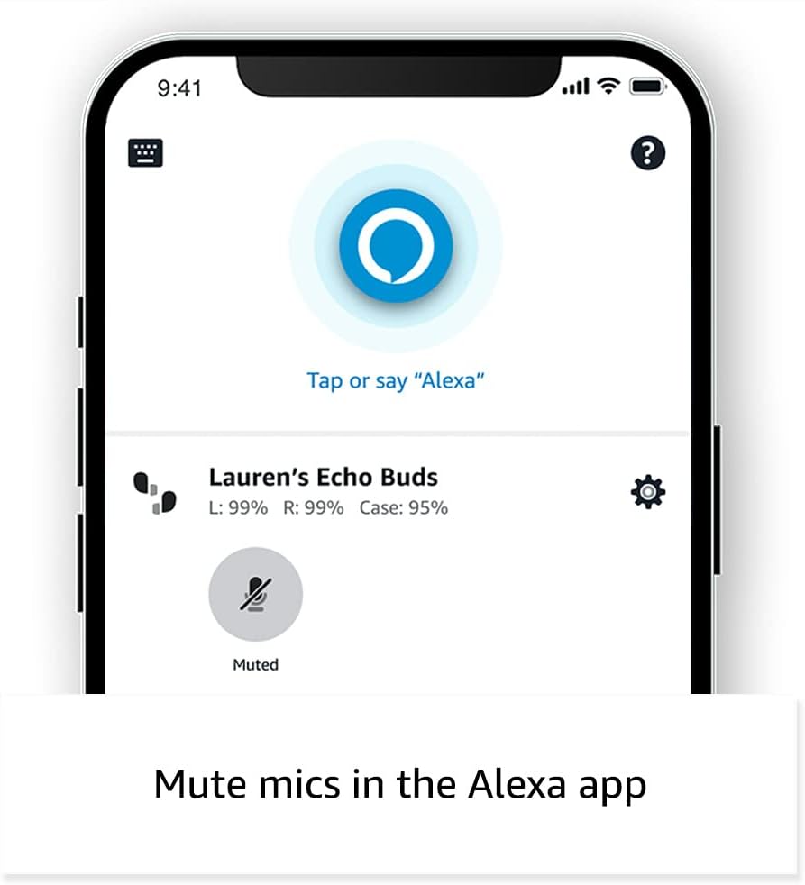 Amazon Echo Buds (nueva generación) – Auriculares Bluetooth 5.2 True Wireless con Alexa – Color Negro