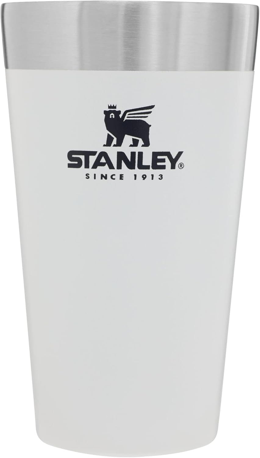 Adventure Stacking Beer Pint Glass 16Oz | Stackable Drinking Cup for Cold Beverages | Dishwasher Safe | Insulated Stainless Steel Tumbler | Bpa-Free | Ash 2.0