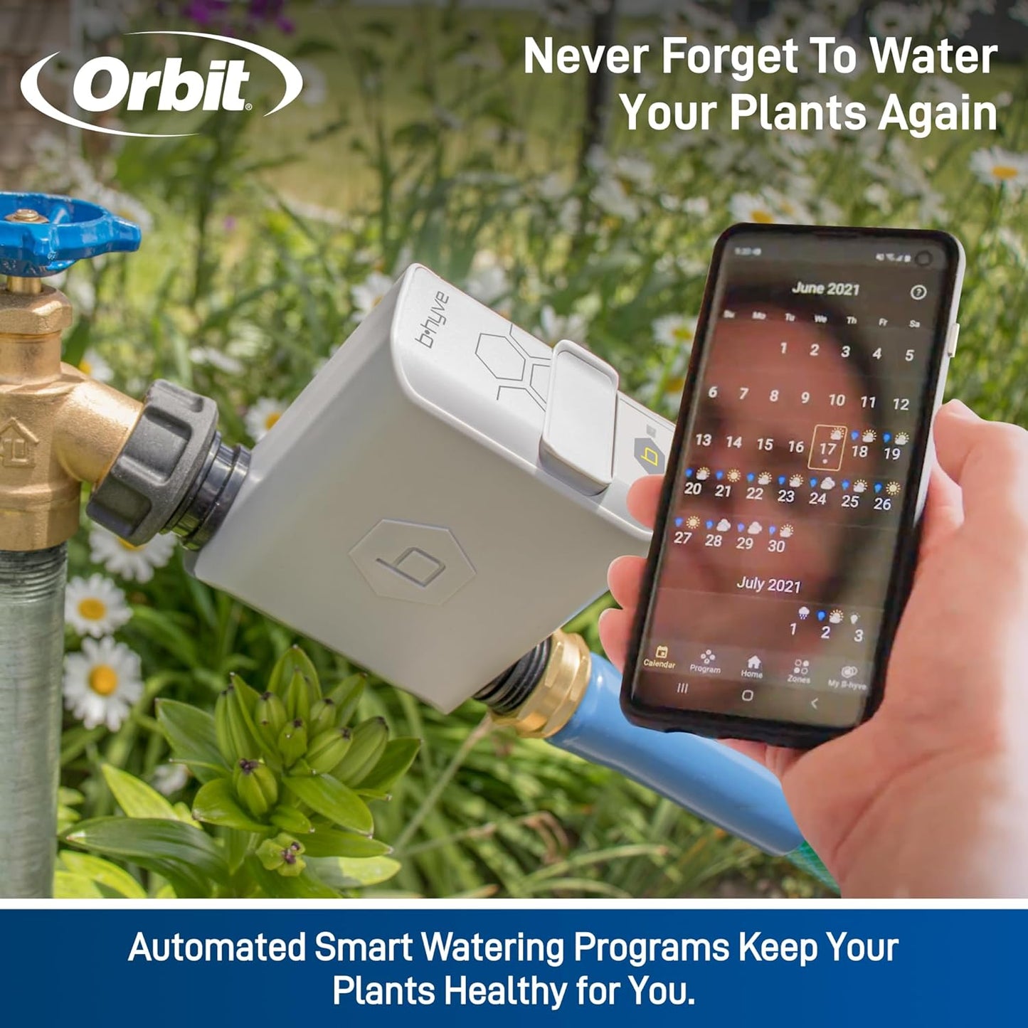 Temporizador inteligente para manguera Orbit B-hyve con Wi-Fi Hub