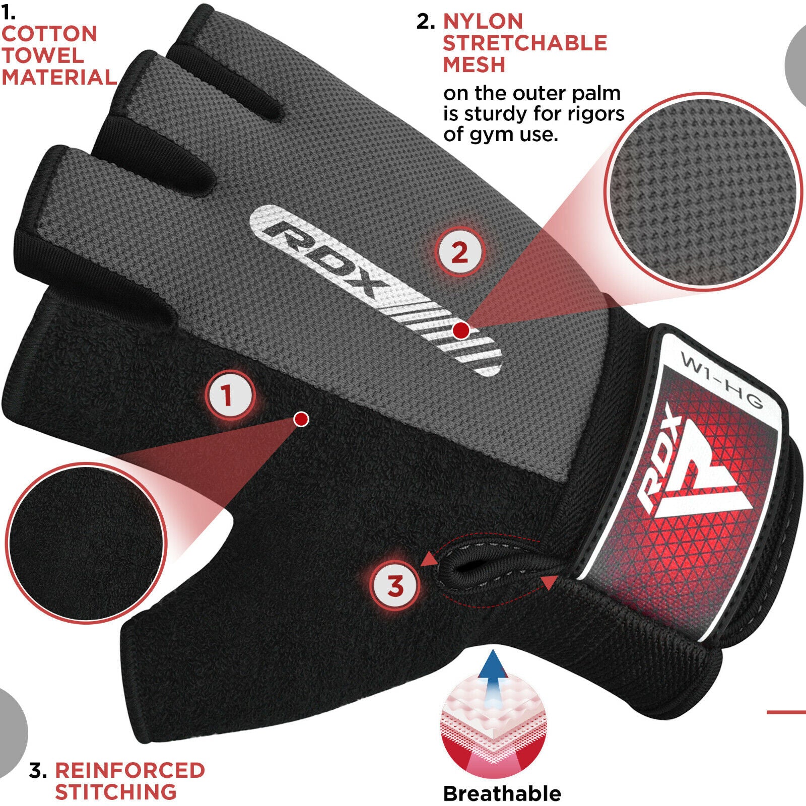 RDXGuantes de Levantamiento de Pesas RDX - Weight Lifting