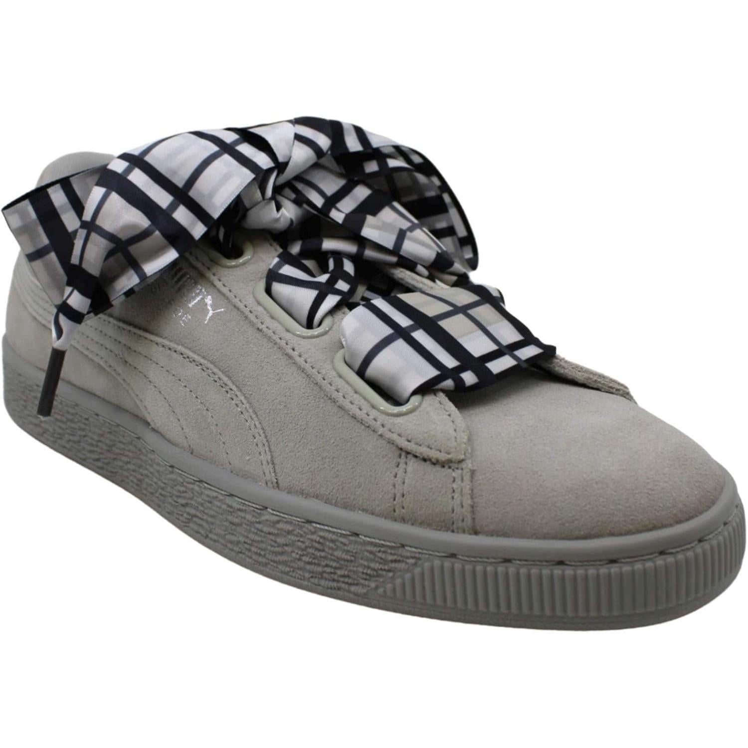 Women'S Suede Heart Plaid Wn Sneaker, Gray Violet-Metallic Beige, 9.5 M US