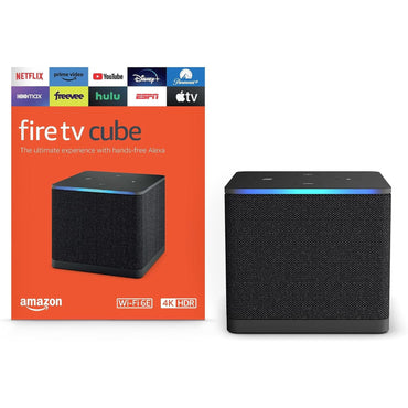 Fire TV Cube (Newest Model) with Ai-Powered Fire TV Search, Hands-Free Streaming Device with Alexa, Wi-Fi 6E, 4K Ultra HD