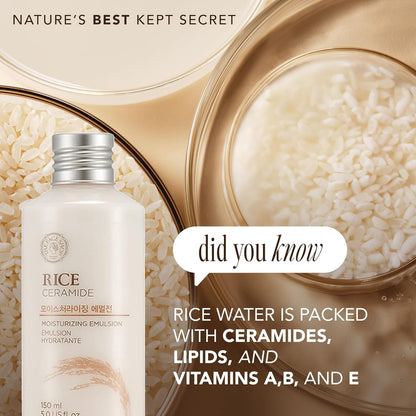 Emulsión hidratante de ceramida de arroz | Emulsión suave para barrera protectora iluminadora de la piel |