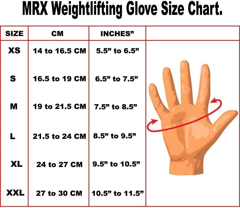 Guantes de Gimnasio MRX con soporte de muñeca para Hombre - Weight Lifting Gym  