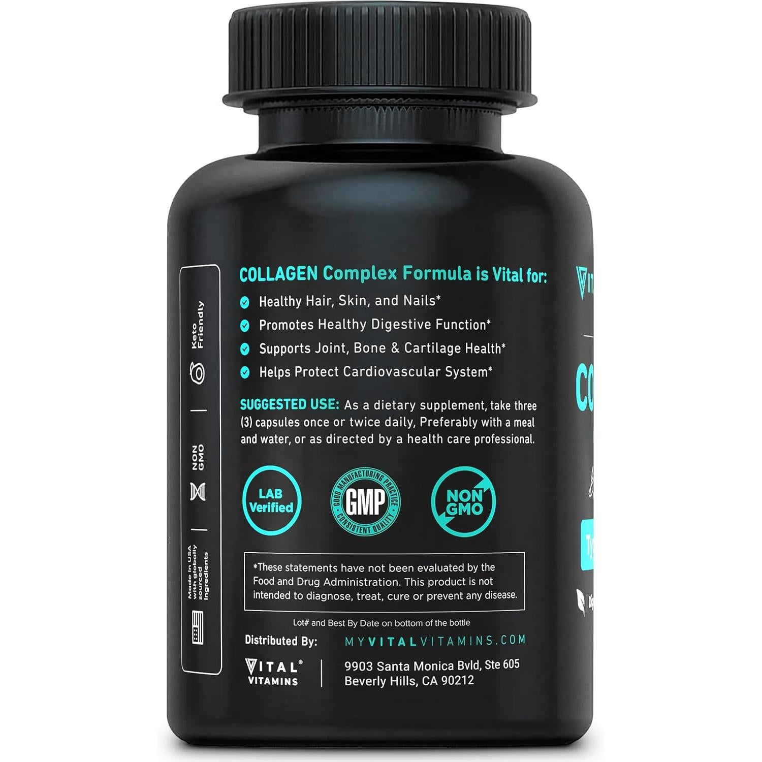 Multi Collagen for Women & Men - Type I, II, III, V, X - Grass Fed, Non-Gmo - 150 Capsules