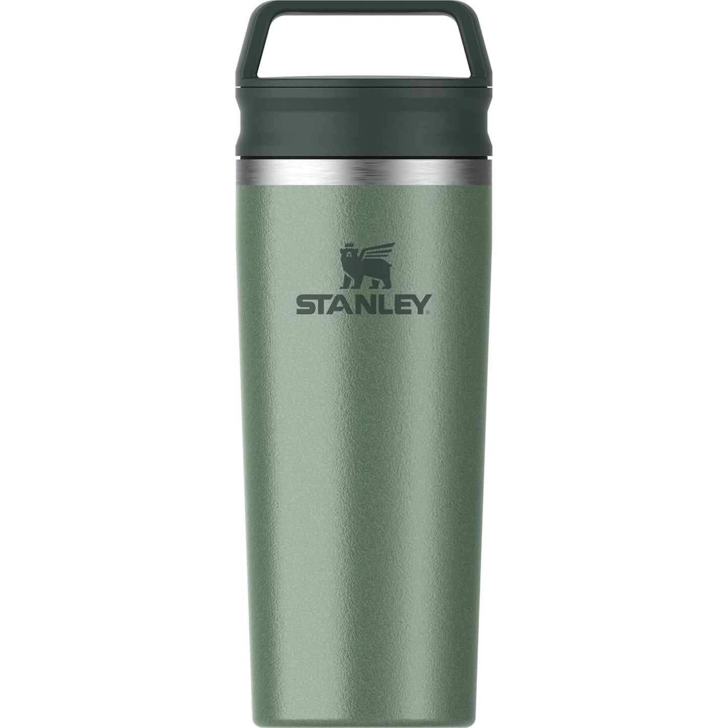 Cafe to Go Travel Mug 16 Oz | Leakproof Two-Part Drink through Lid | Tumbler Cup for Coffee, Tea and Drinks | Insulated Stainless Steel Coffee Mug | Bpa-Free | Hammertone Green