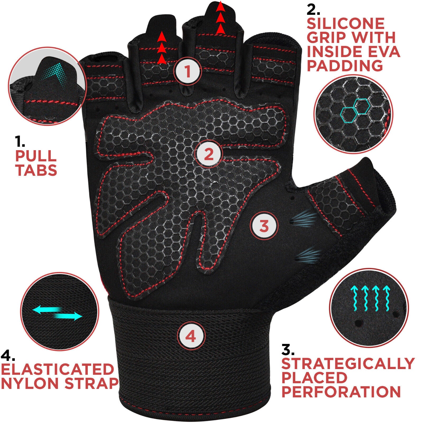 RDXGuantes de Levantamiento de Pesas RDX - Weight Lifting
