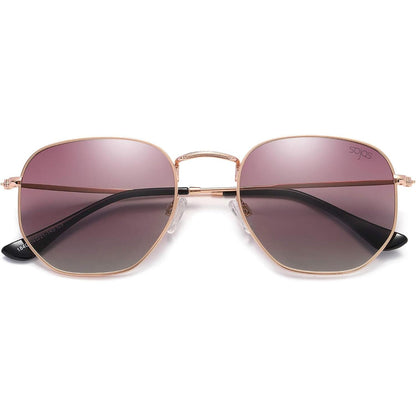 Lentes de Sol SOJOS SJ1072 Cuadrados Polarizados, Estilo Hexagonal Pequeño Retro, Unisex UV400 para Hombre y Mujer
