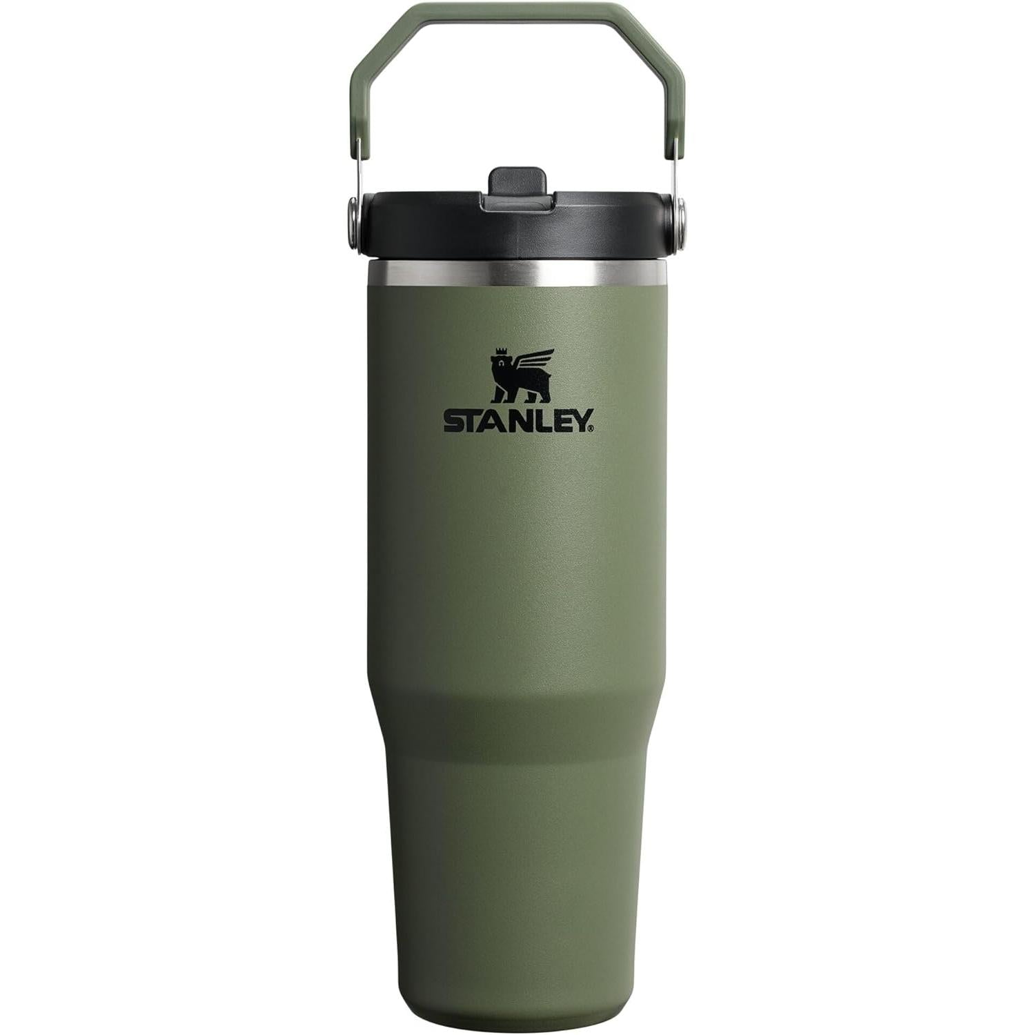 Iceflow Stainless Steel Tumbler with Straw - Vacuum Insulated Water Bottle for Home, Office or Car - Reusable Cup with Straw Leak Resistant Flip - Cold for 12 Hours or Iced for 2 Days (Cream)