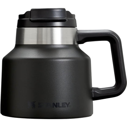 Tough-To-Tip Admiral'S Mug 20 Oz | Twist-On Flip Open Lid | Wide Body with Non-Skid Rubber Base | Insulated Stainless Steel Coffee Cup | Bpa-Free | Hammertone Green